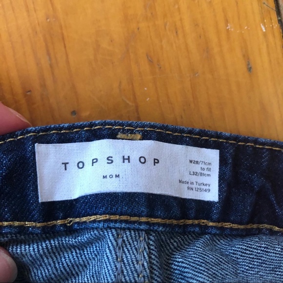 Top Shop Dark Blue Mom Jeans - Picture 2 of 2